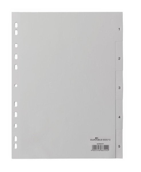 Ordnerregister Vollformat Gris 5-Piezas