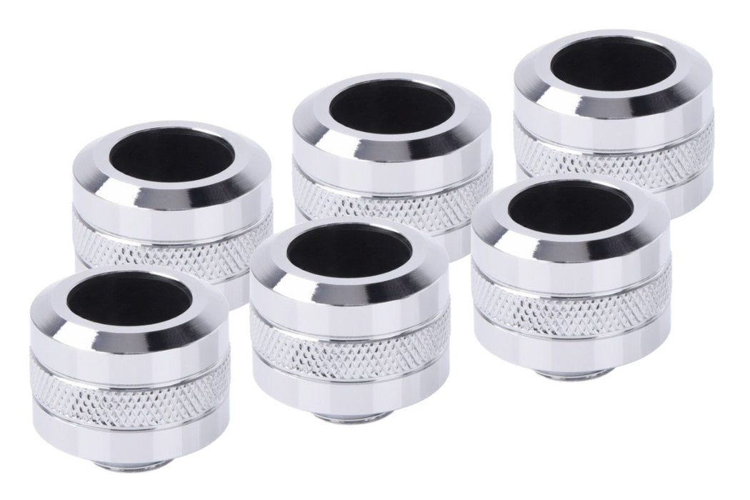 Alphacool Eiszapfen Pro 16mm Hardtube Racor G1/4 - Chrome Sixpack, Conexión Cromada, 6 Piezas 17476