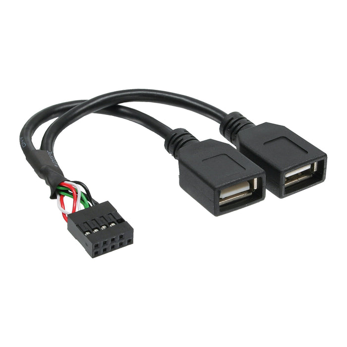 Adaptador Inline Usb 2.0 Interno 2x Usb A Hembra Al Cabezal De La Placa Base