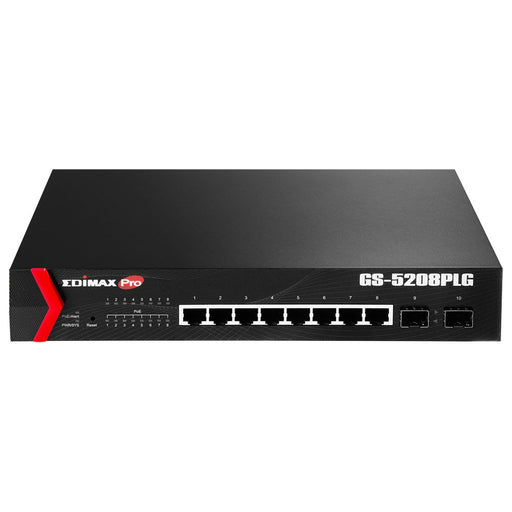 EAN 4717964702708 - Edimax GS-5208PLG switch Gestionado Gigabit Ethernet (10/100/1000) Energía sobre Ethernet (PoE) 1U Negro imagen 1