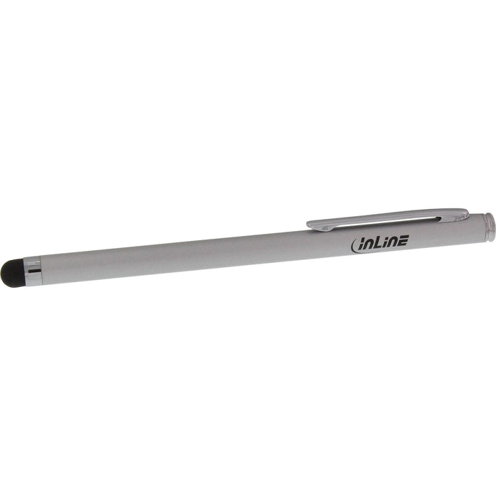 Inline® Stylus, Pen For Touchscreens Of Smartphone & Tablet, Silver