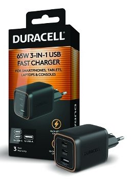 Duracell Wall Charger Pd 65w Gan 2 X Usb-C Dracusb25-Eu