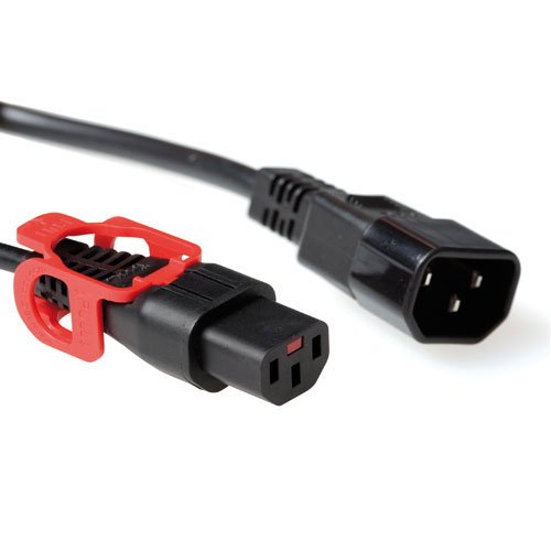 Powercord C13 Iec Lock+ - C14 Negro 0.5 M, Pc1524