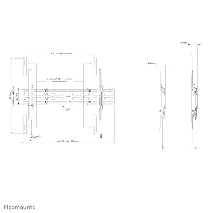 EAN 8717371449551 - Neomounts WL30S-950BL19 soporte para TV 2,92 m (115") Negro imagen 20