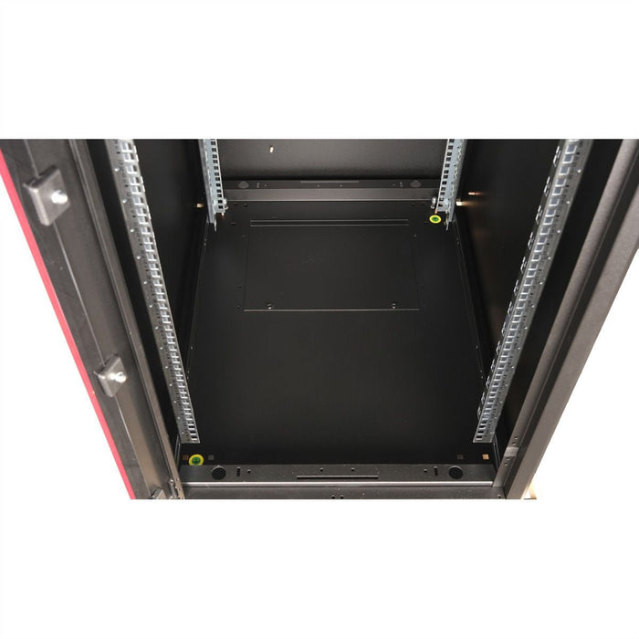 Roline 19-Zoll Netzwerkschrank Basic 22 He, 600x800 Bxt Glastr Schwarz