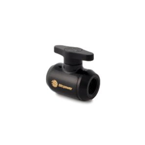 Bitspower Absperrhahn 2x Ig 1/4 Zoll, Negroer Griff - Matt Negro