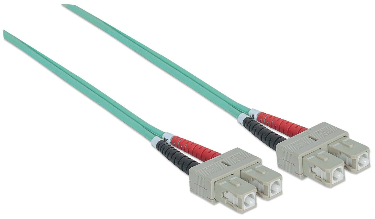 Intellinet 751100 Cable De Fibra Optica 3 M Sc Om3 Color Aguamarina