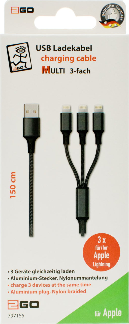 EAN 4010425971553 - 2GO 797155 cable de conector Lightning 1,5 m Negro imagen 2