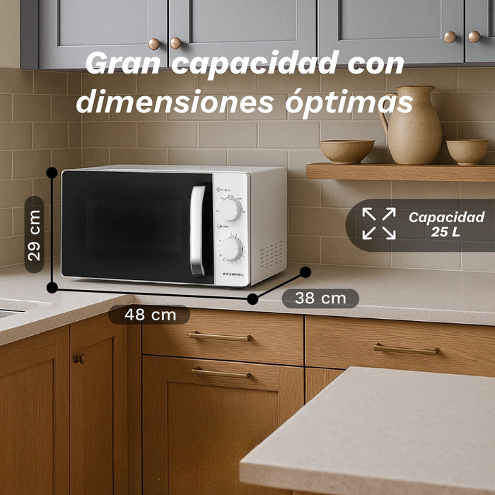 Microondas Grunkel Mw-25easy 850w Capacidad 25l Blanco