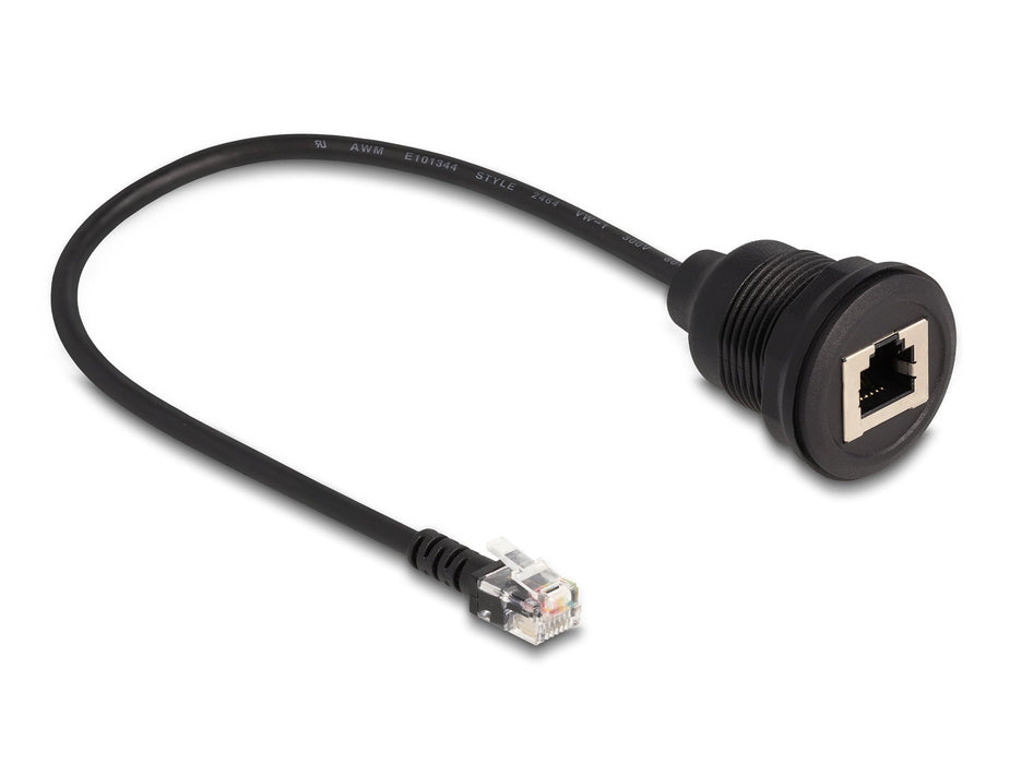 Delock Cable Rj12 Stecker Zu Rj12 Buchse Zum Einbau 30 Cm Schwarz