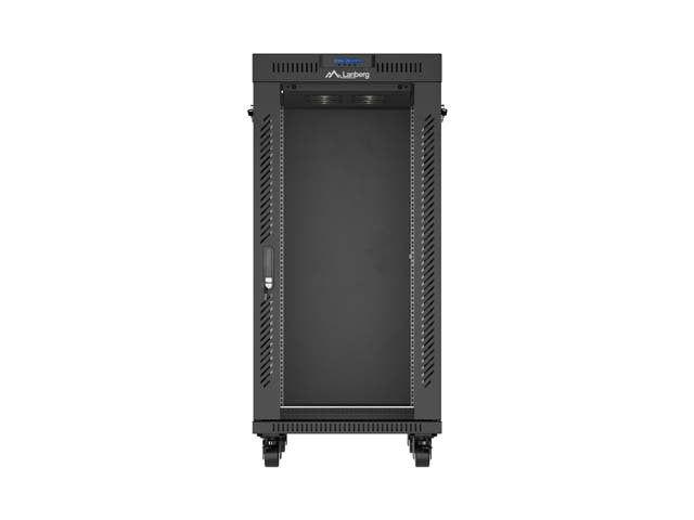 Lanberg Rack Cabinet 19" Free-Standing 24u 600x800 Flat Pack With Glass Door Lcd Negro V2