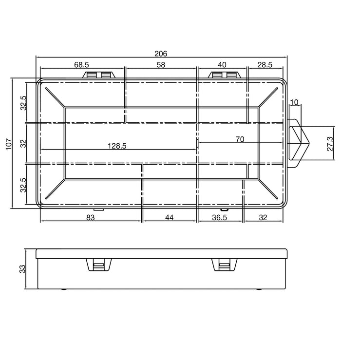 Inline® Small Components Box 10 Shelfs 206x107x33mm, White