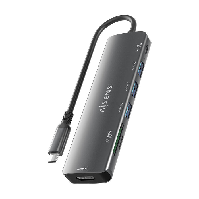 EAN 8435739903148 - AISENS ASUC-7P025-GR base para portátil y replicador de puertos Alámbrico USB 3.2 Gen 1 (3.1 Gen 1) Type- imagen 8