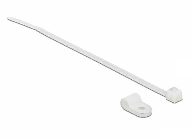 Delock Befestigungsschelle 4,8 Mm Mit Cablebinder L 150 X B 2,5 Mm Weiss