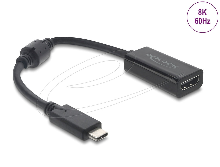 Delock Usb Type-C Adapter Zu Hdmi (Dp Alt Mode) 8k 60 Hz Mit Hdr Und Hdcp Schwarz