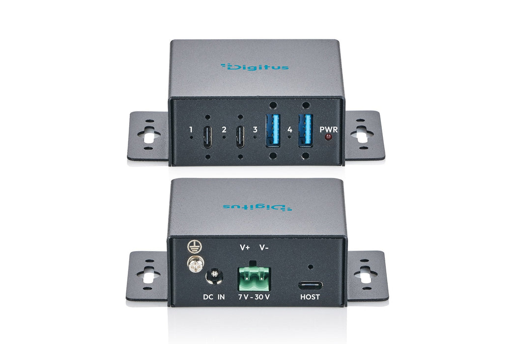 Digitus Usb-A-Hub 4-Port 3.2->2xusb A+ 2xusb-C Compact Indu