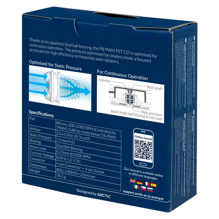EAN 4895213702041 - ARCTIC P8 PWM PST CO Carcasa del ordenador Ventilador 8 cm Negro imagen 7