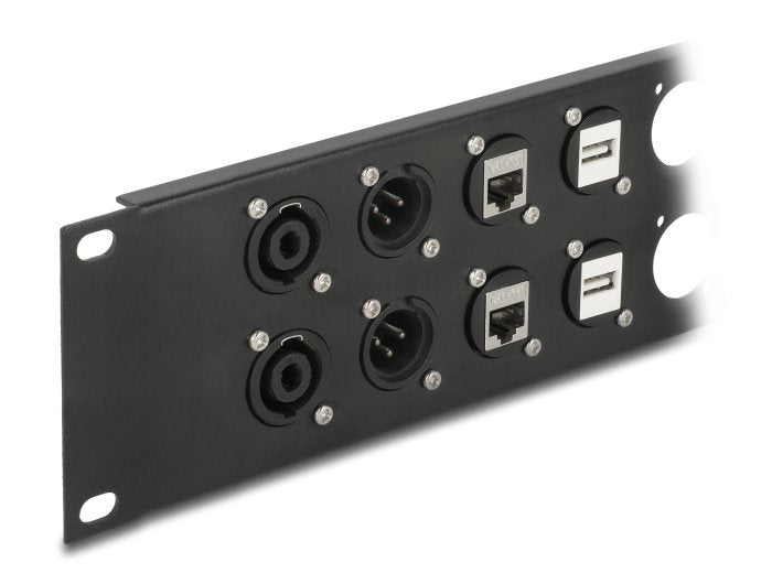 Delock 88054 Patchpanel Tipo-D De 10", 12 Puertos 2u Negro