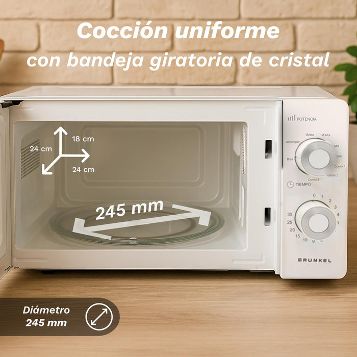 EAN 8426156018966 - Grunkel MWG-20MG microondas Blanco Microondas con grill Encimera 20 L 700 W imagen 5