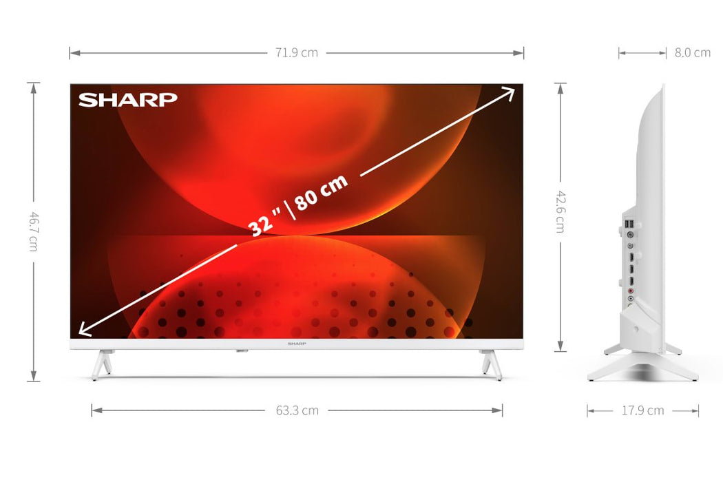 EAN 5905683270304 - Sharp 32" HD Ready Android TV 81,3 cm (32") Smart TV Wifi Blanco imagen 8