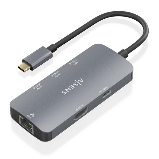 EAN 8435739901748 - AISENS ASUC-6P019-GR base para portátil y replicador de puertos Alámbrico USB 3.2 Gen 1 (3.1 Gen 1) Type- imagen 1