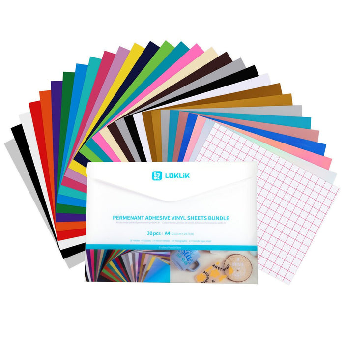 Loklik Permanent Haftende Vinylfolie Material-Set (A4)