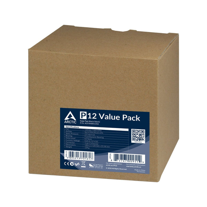 EAN 4895213701617 - ARCTIC P12 Value Pack Carcasa del ordenador Ventilador 12 cm Negro imagen 6