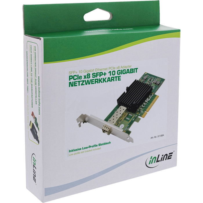 Inline® 10 Gigabit Network Card, 1x Sfp+, Pcie X8, Incl. Low Profile Bracket