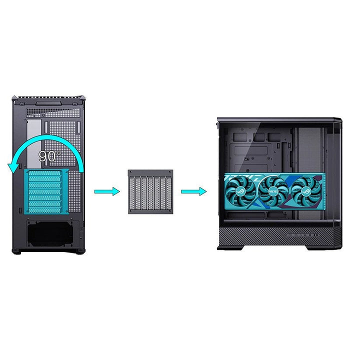 Jonsbo D400 Pc-Gehäuse, Midi Tower, Atx, Tempered Glass - Schwarz