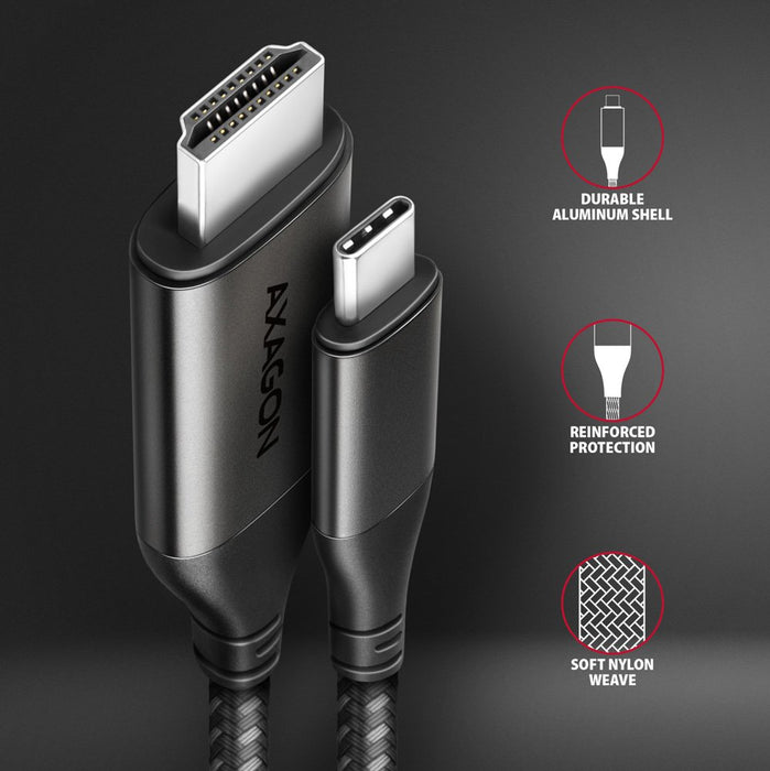 EAN 8595247907158 - Axagon RVC-HI2MC adaptador de cable de vídeo 1,8 m USB Tipo C HDMI Negro imagen 4