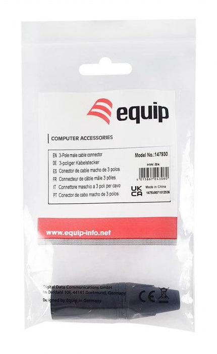 Equip Cableverbinder 3-Polig Mecker Negro