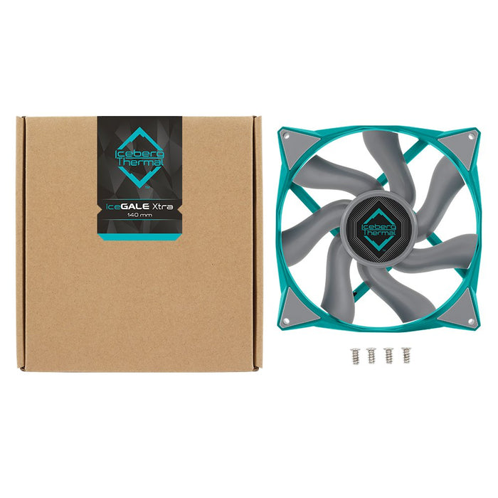 EAN 1230000071154 - Iceberg Thermal IceGALE Xtra Carcasa del ordenador Ventilador 14 cm Verde azulado 1 pieza(s) imagen 4