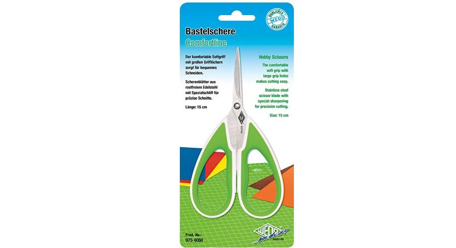 EAN 4003801854380 - Wedo 975 4060 Tijeras de manualidades Corte recto Verde, Blanco imagen 2