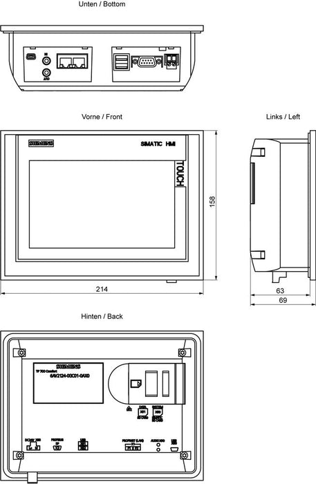 Siemens 6av21240gc010ax0 Simatic Tp700 Comfort Panel Windows Ce 6.0 7z Tft