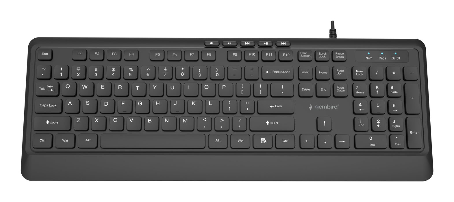 Gembird Slim Wired Multimedia Keyboard Negro Us Layout