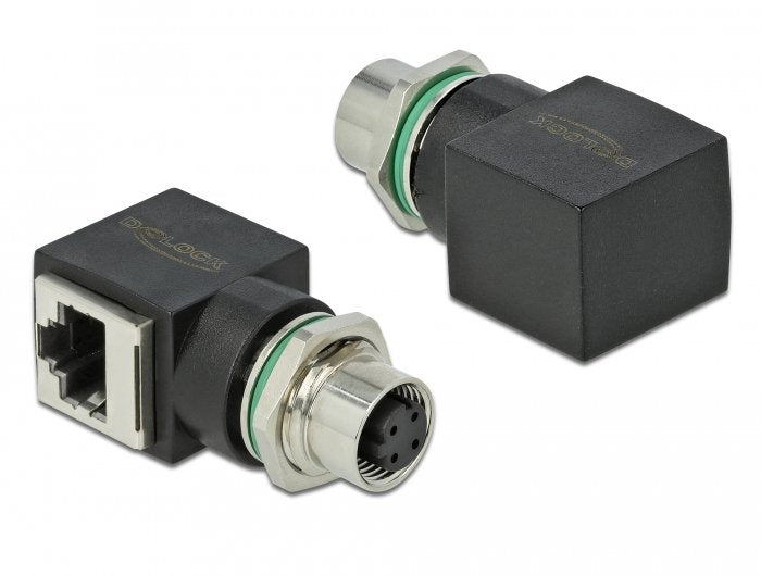 Adaptador De Red Delock M12 De 4 S Con Codificación D Hembra A Rj45 Hembra