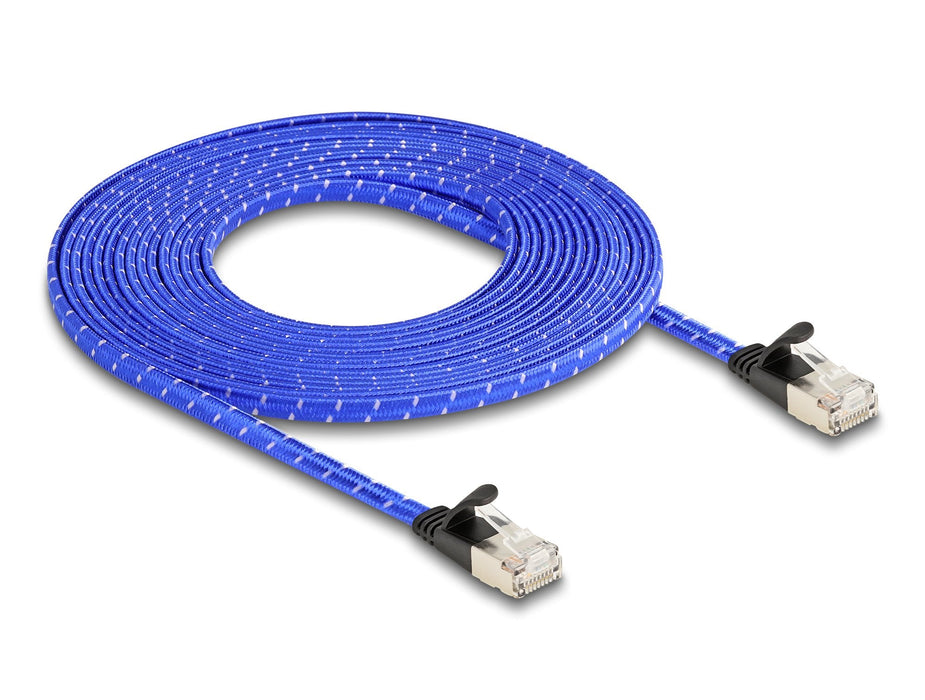 Delock Rj45 Cable De Red Plano Trenzado Cat.6a U/Ftp 5 M Azul