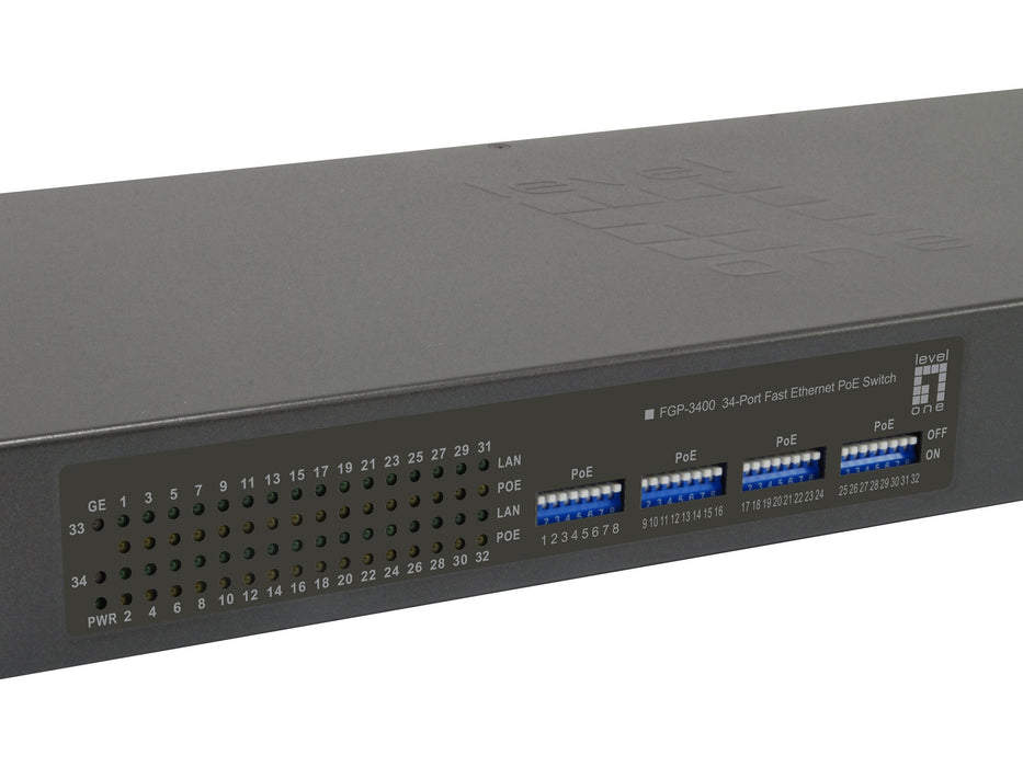EAN 4015867203286 - LevelOne FGP-3400W760 switch No administrado Fast Ethernet (10/100) Energía sobre Ethernet (PoE) Negro imagen 2