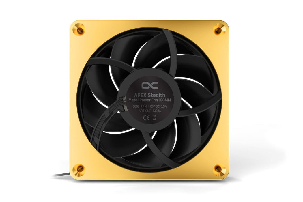 Ventilador  Alphacool Apex Stealth Metal Power 120mm Lüfter 3000rpm Dorado/Negro