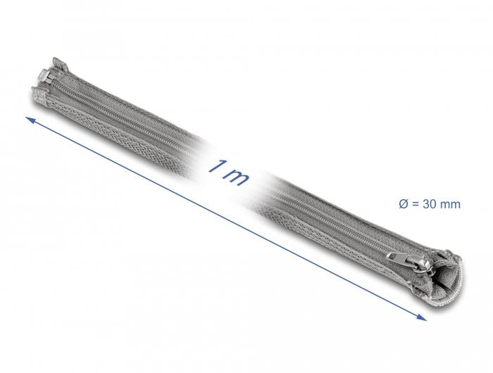 Delock Manga Trenzada Con Cremallera Resistente Al Calor 1 M X 30 Mm Gris