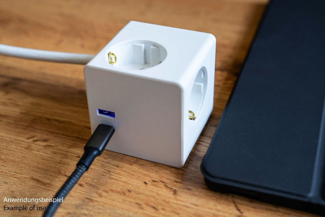 Cablemeister Steckdosenwürfel Mit 3m Zuleitung 3x Schuko  1x Usb-C 20w Pd 3.0  Usb-A 18w Weiss