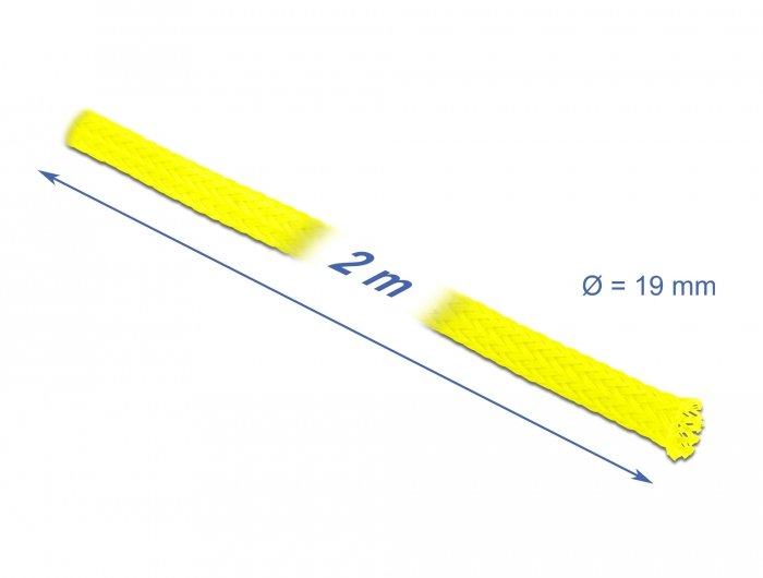 Delock Funda Trenzada Expandible 2 Mx 19 Mm Amarillo
