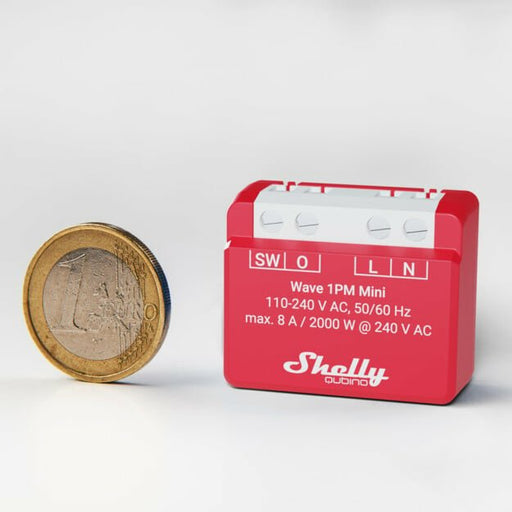EAN 3800235269145 - Shelly Qubino Wave 1PM Mini Interruptor inteligente Rojo imagen 2
