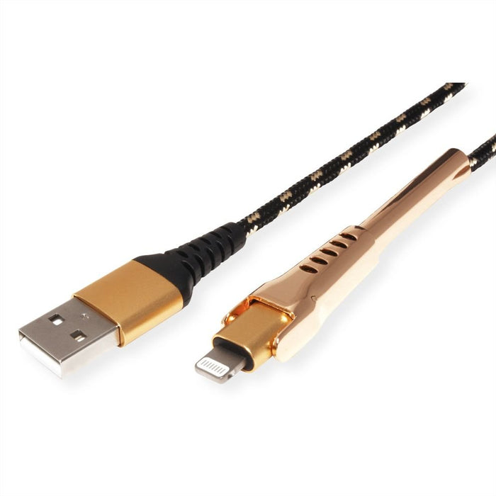 EAN 7630049617193 - ROLINE 11.02.8923 cable de conector Lightning 1 m Negro, Oro imagen 3