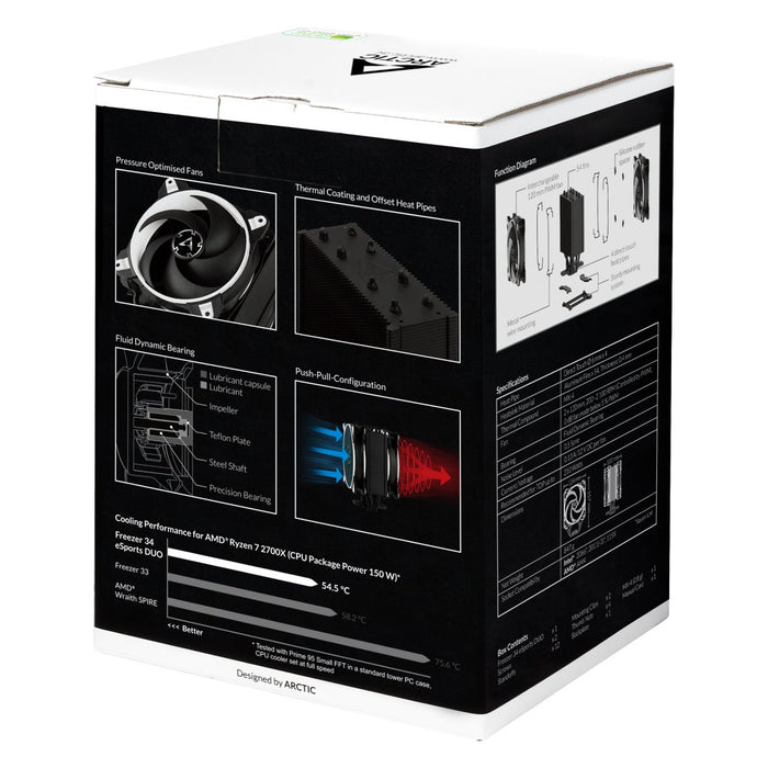 EAN 0872767009790 - ARCTIC Freezer 34 eSports DUO Procesador Enfriador 12 cm Negro, Blanco imagen 10