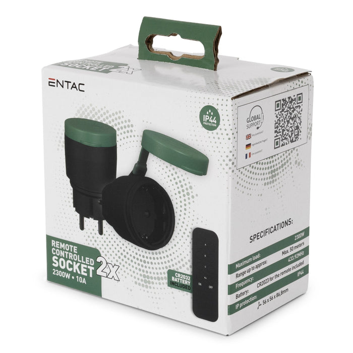 Entac Ferngemeuert Aussenmeckdose 2er Set Negro Ip44