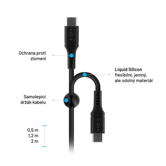 EAN 8591680147274 - FIXED FIXDLS-CC12-BK cable USB USB 2.0 1,2 m USB C 4,8 Gbit/s Negro imagen 5