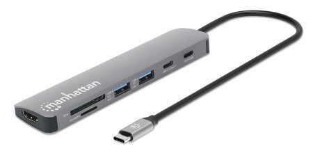 EAN 766623190442 - Manhattan 190442 base para portátil y replicador de puertos Alámbrico USB 3.2 Gen 1 (3.1 Gen 1) Type-C Gri imagen 1