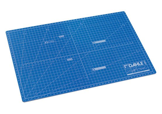 Dahle 10691 Plancha De Corte A3 30x45cm - 5 Capas Con Nucleo Resistente Al Corte - Lineas De Orientacion - Azul