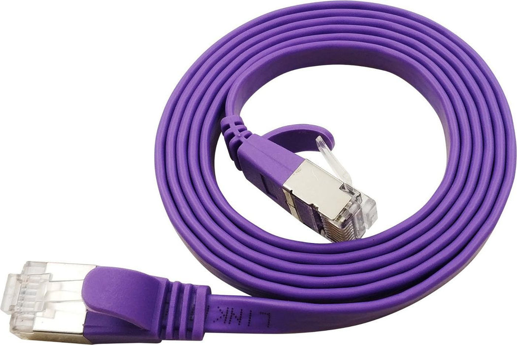 Flat U/Ftp Cat6a Purple 2m Awg 32/7, Pvc, 1 85x6mm Stp-Fl6a-00200-Pu